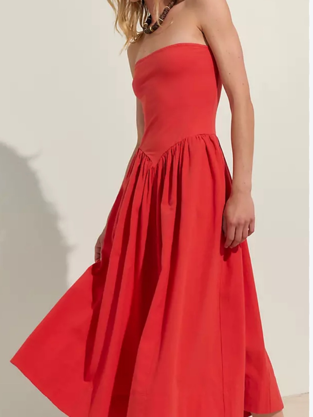 Free People Strapless Red Maxi Dress